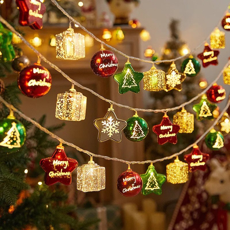 Christmas Lights Battery Operated, Warm White LED Fairy Lights with Star or Ball Design, Indoor Outdoor String Lights_06