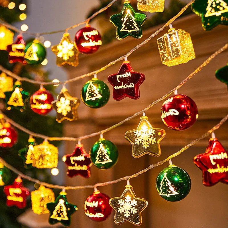 Christmas Lights Battery Operated, Warm White LED Fairy Lights with Star or Ball Design, Indoor Outdoor String Lights_07