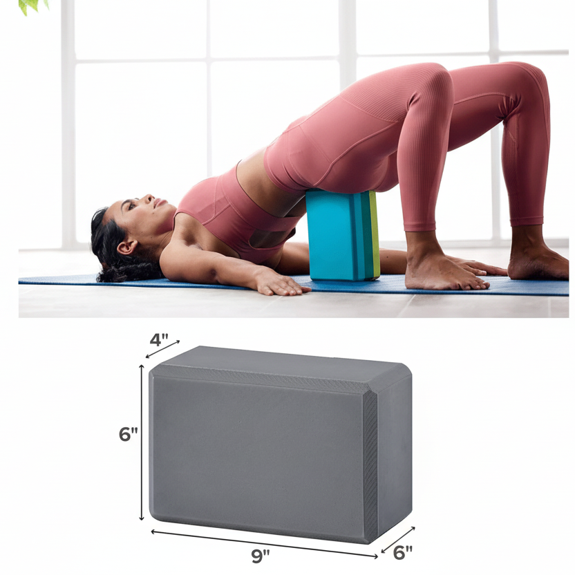 Yoga Blocks, Non Slip EVA Foam Block 23 x 15 x 10 cm, Pilates Equipment and Yoga Accessories for Meditation_05