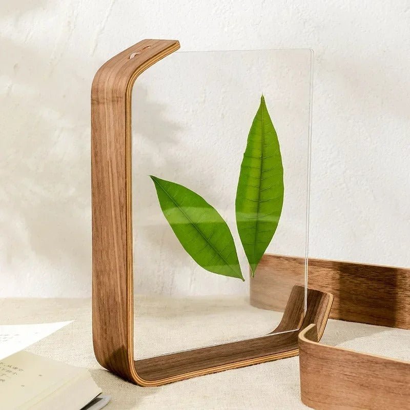 Double Sided Photo Frames, Wooden Picture Frame with Clear Acrylic, Acrylic Wood Photo Frame for Desk and Shelf_04