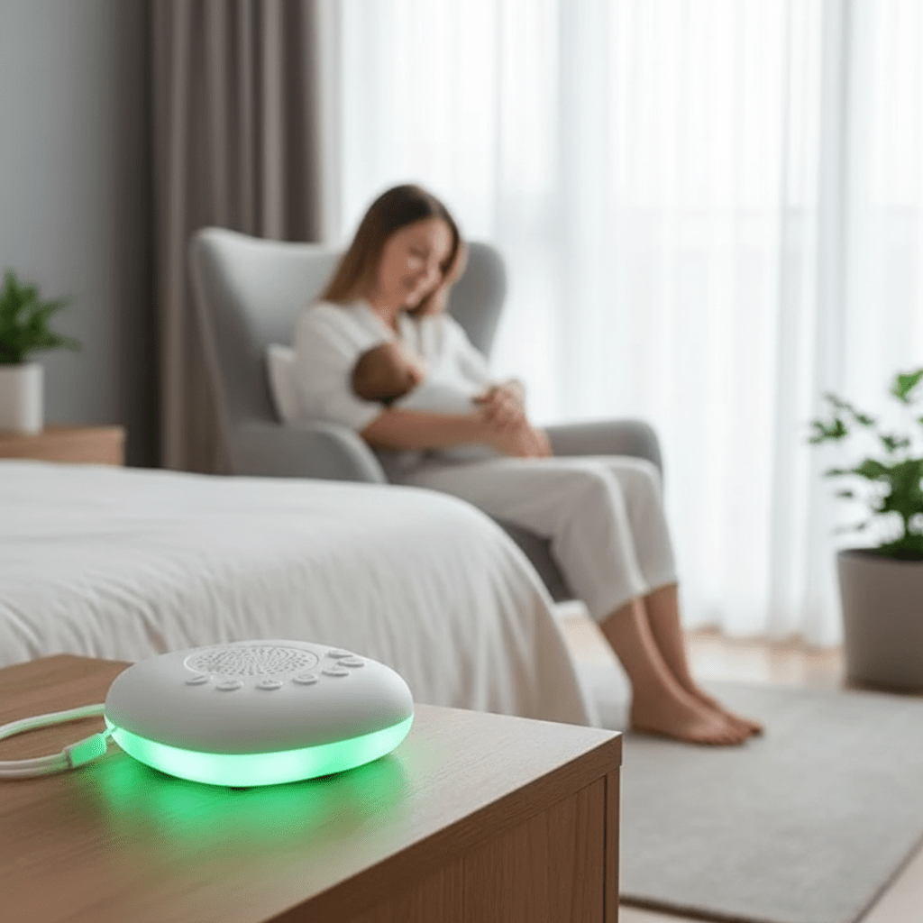 White Noise Machine with Night Light, Sound Machine with 20 Sleep Sounds, Rechargeable LED Night Light Sleep Aid_03