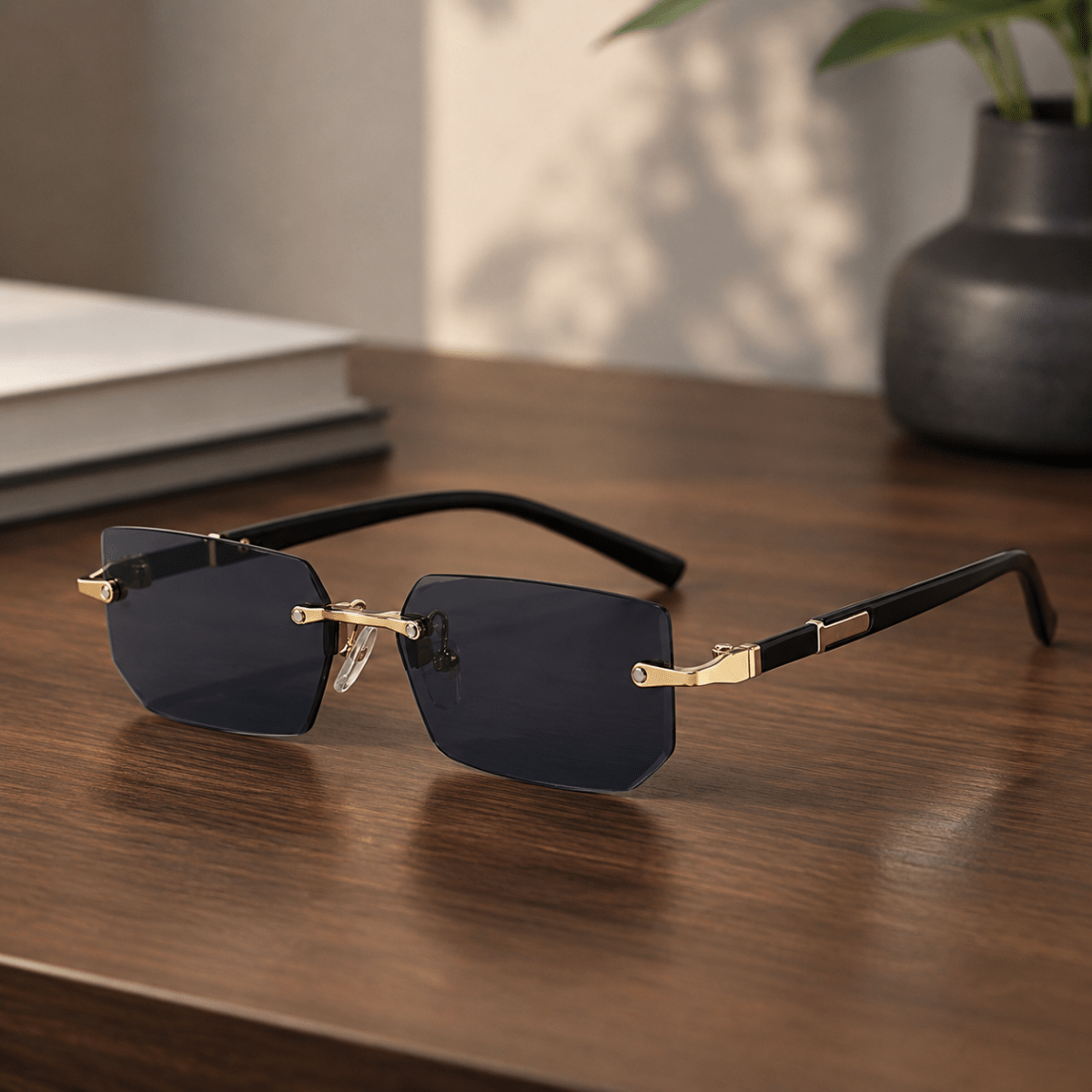 Rectangular Sunglasses UV400, Rimless Sunglasses for Driving and Travel, Frameless Glasses with UV Protection_18