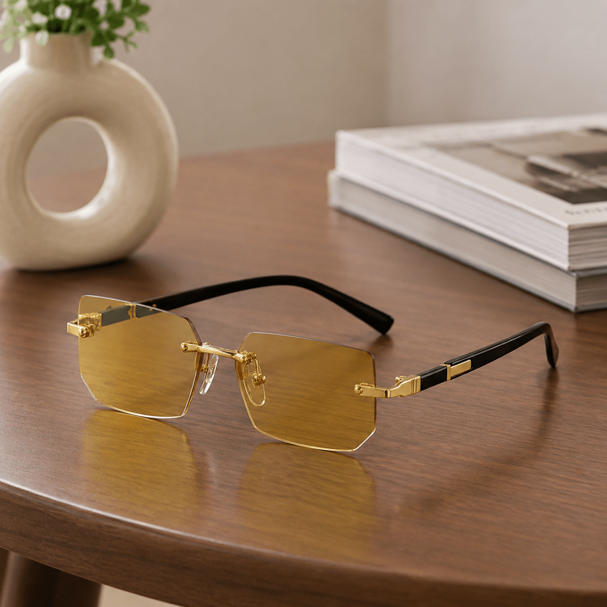 Rectangular Sunglasses UV400, Rimless Sunglasses for Driving and Travel, Frameless Glasses with UV Protection_11