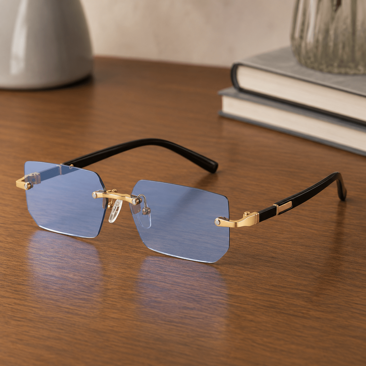 Rectangular Sunglasses UV400, Rimless Sunglasses for Driving and Travel, Frameless Glasses with UV Protection_15