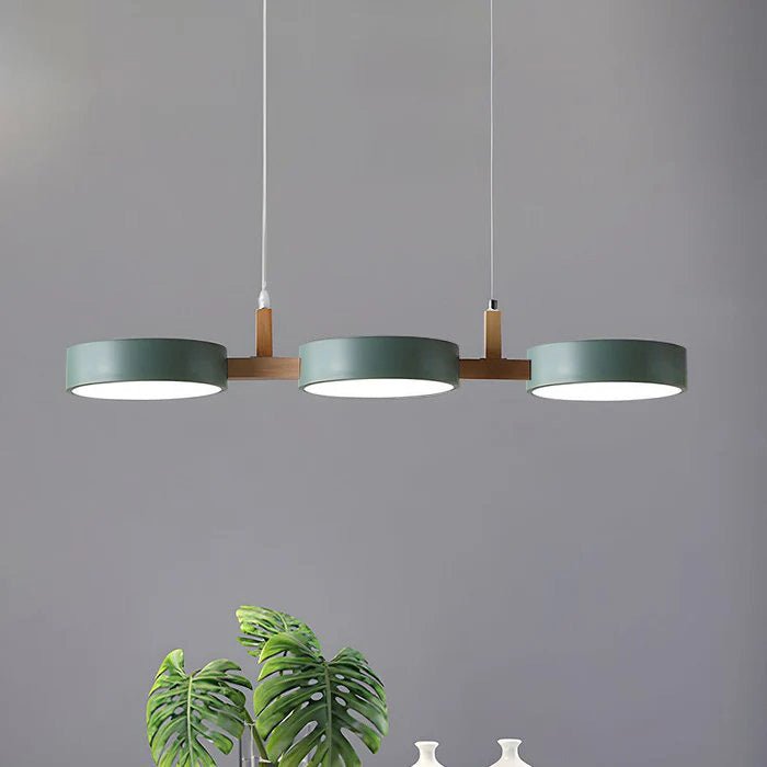 LED Ceiling Light Pendant, Scandinavian Pendant Light in Wood and Iron, Kitchen Pendant Lights for Dining Table