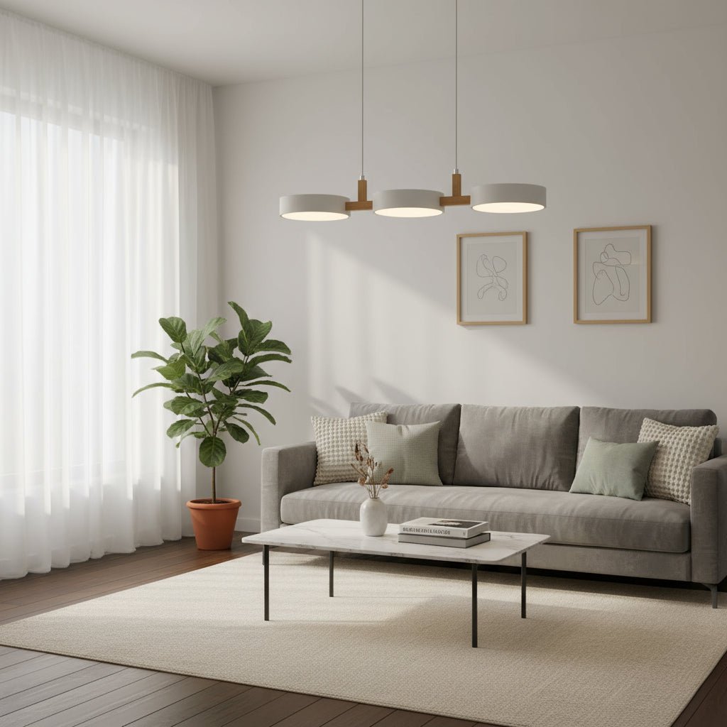 LED Ceiling Light Pendant, Scandinavian Pendant Light in Wood and Iron, Kitchen Pendant Lights for Dining Table_10