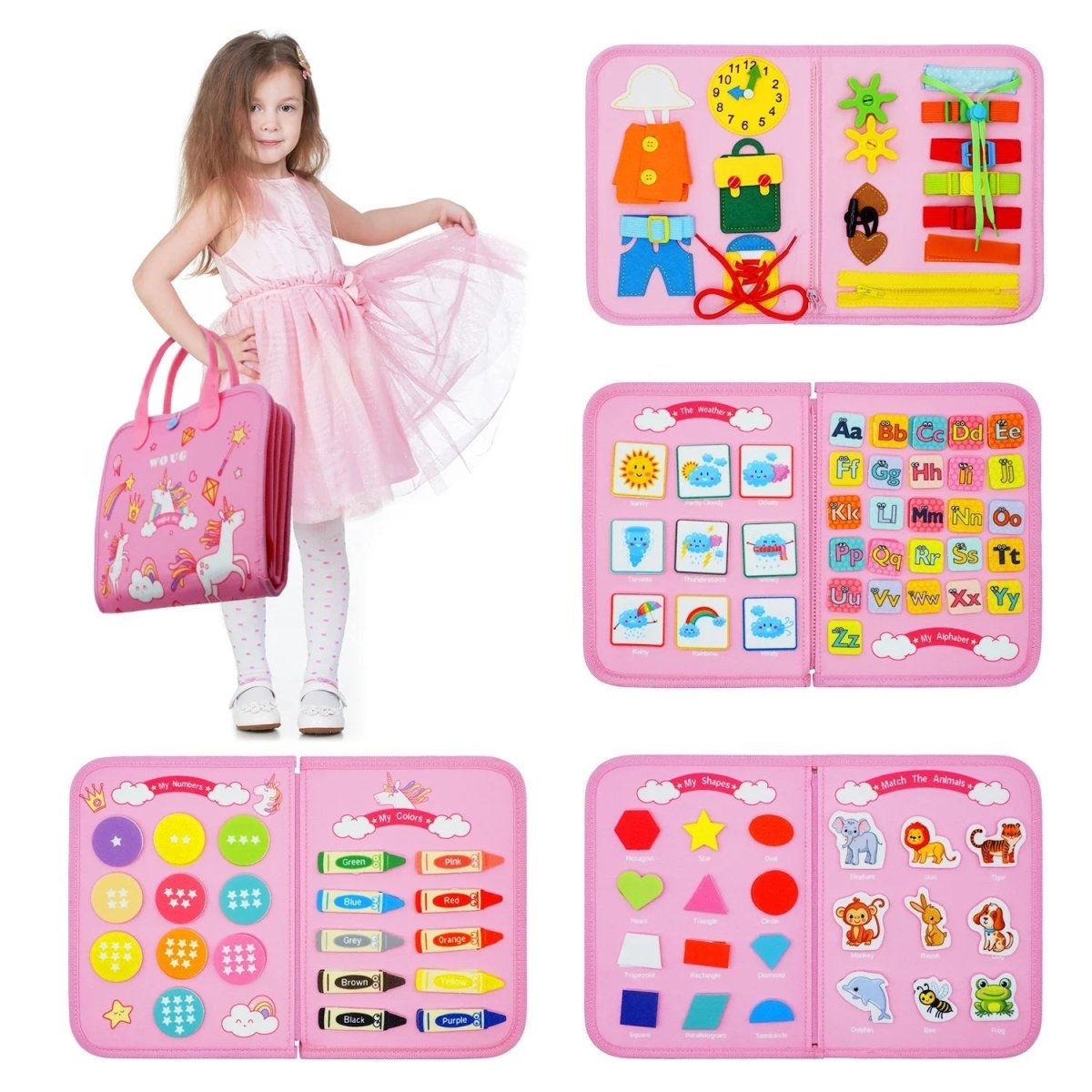 Montessori Busy Board with 15 Activities, Montessori Toys for Fine Motor Skills – image 10