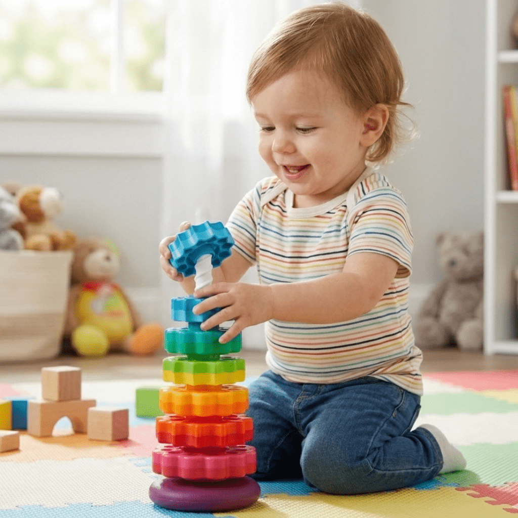 Stacking Game for Toddlers, Montessori Toys for 1 Year Olds, Shape Sorter Toy, Colour Sorting Stacking Toys_02