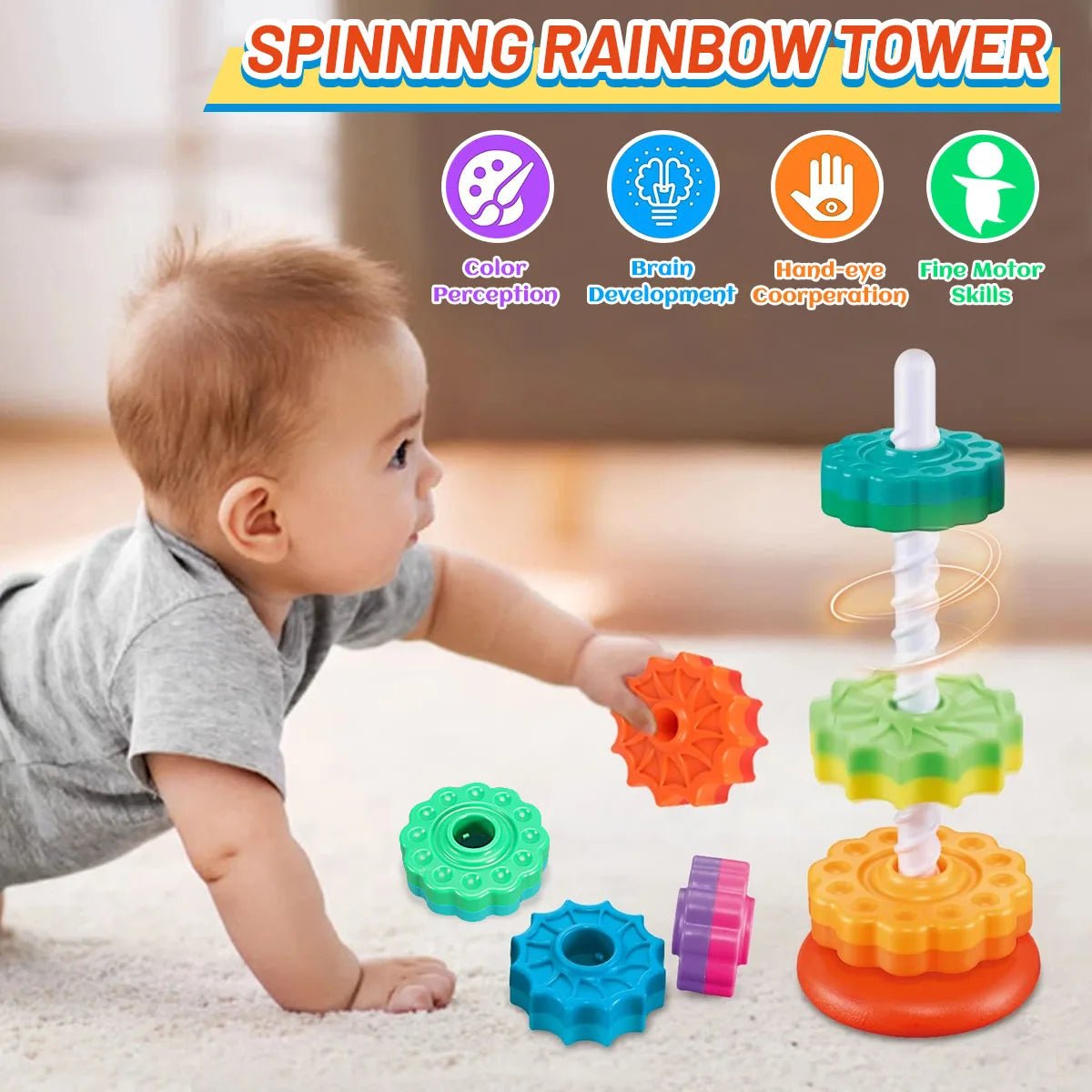 Stacking Game for Toddlers, Montessori Toys for 1 Year Olds, Shape Sorter Toy, Colour Sorting Stacking Toys_06