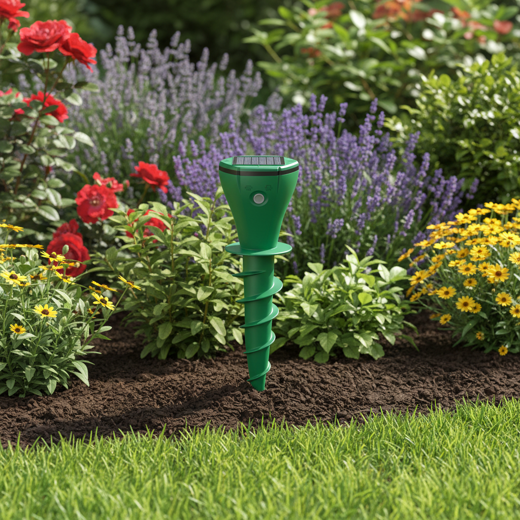 Solar Garden Stake for Lawn Protection, Solar Powered Garden Stake for Lawns and Flower Beds, Lawn Care Device