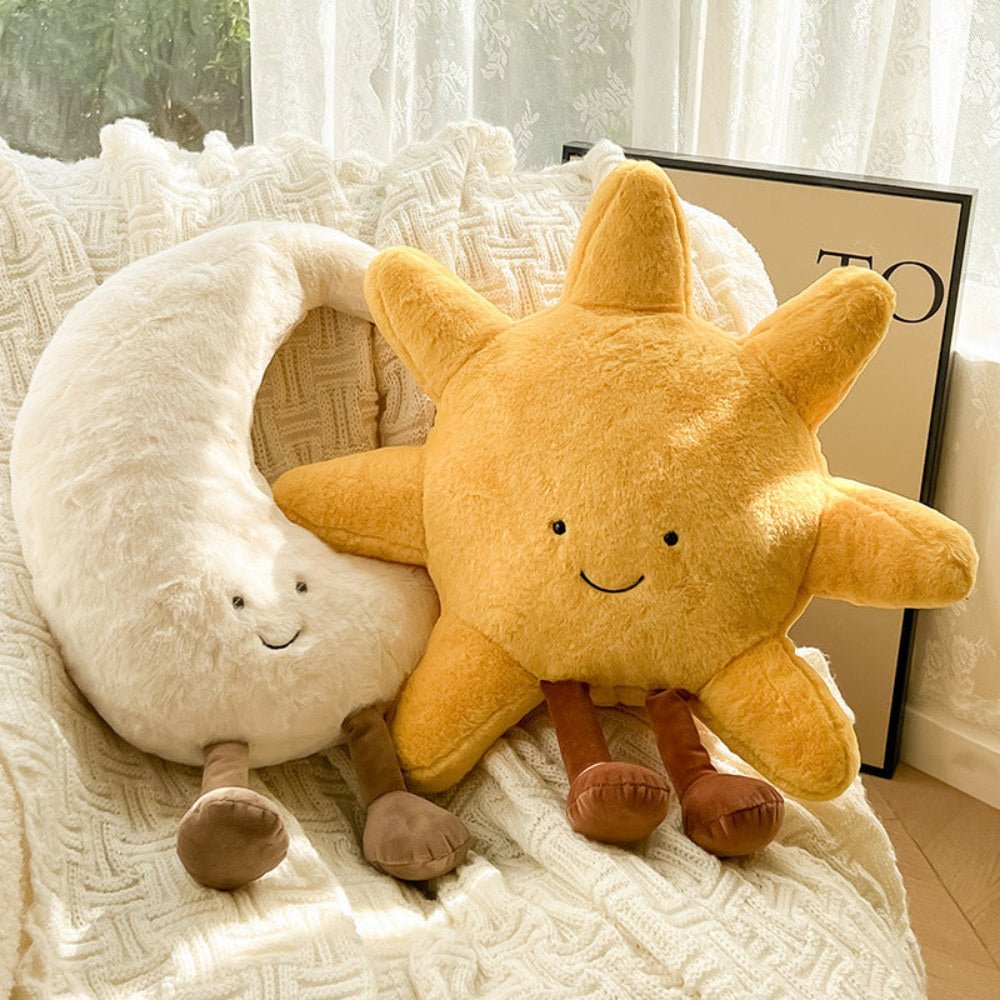 Sofa Cushion in Sun or Moon Shape, Decorative Pillow for Bed and Living Room
