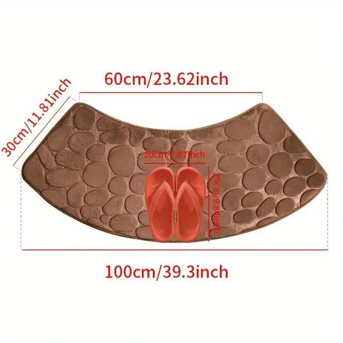 Non Slip Bath Mat, Curved Bathroom Mat for Shower