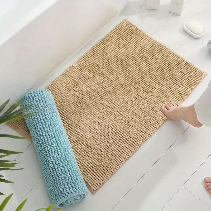 Non Slip Bath Mat, Chenille Bathroom Mat, Absorbent Bathroom Rug, Machine Washable Bath Rug with Microfibre Pile_03