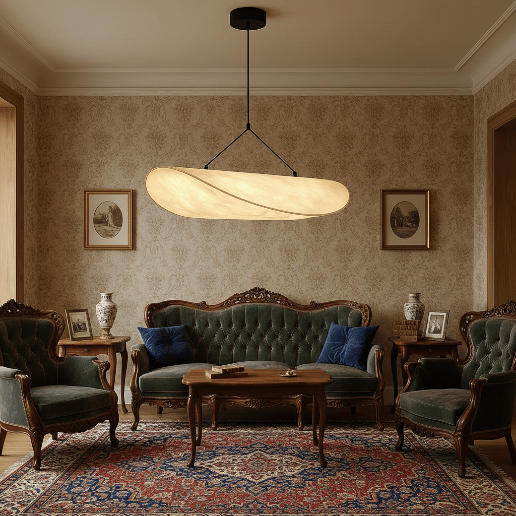 Cloud Ceiling Lights, Japandi Silk Pendant Light for Bedroom and Living Room, Fabric Hanging Light 40 or 60 cm