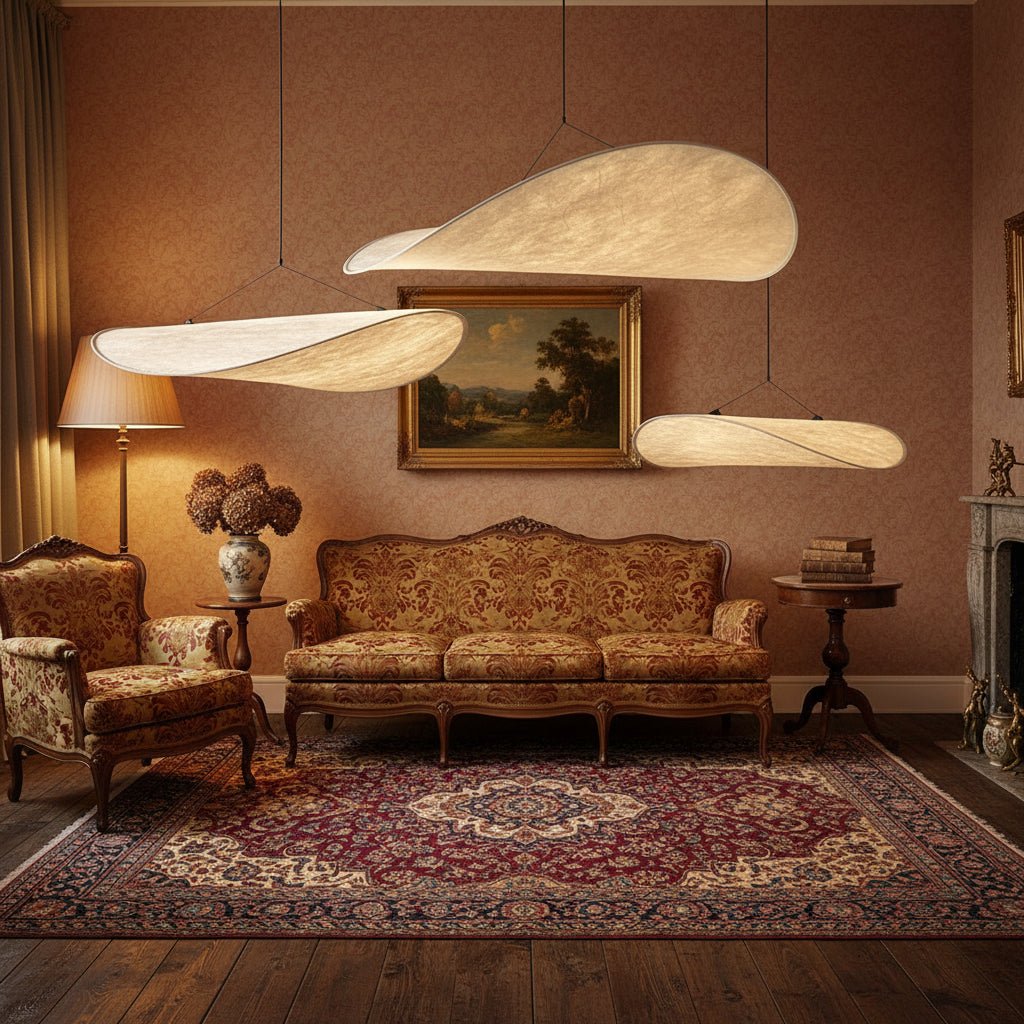 Cloud Ceiling Lights, Japandi Silk Pendant Light for Bedroom and Living Room