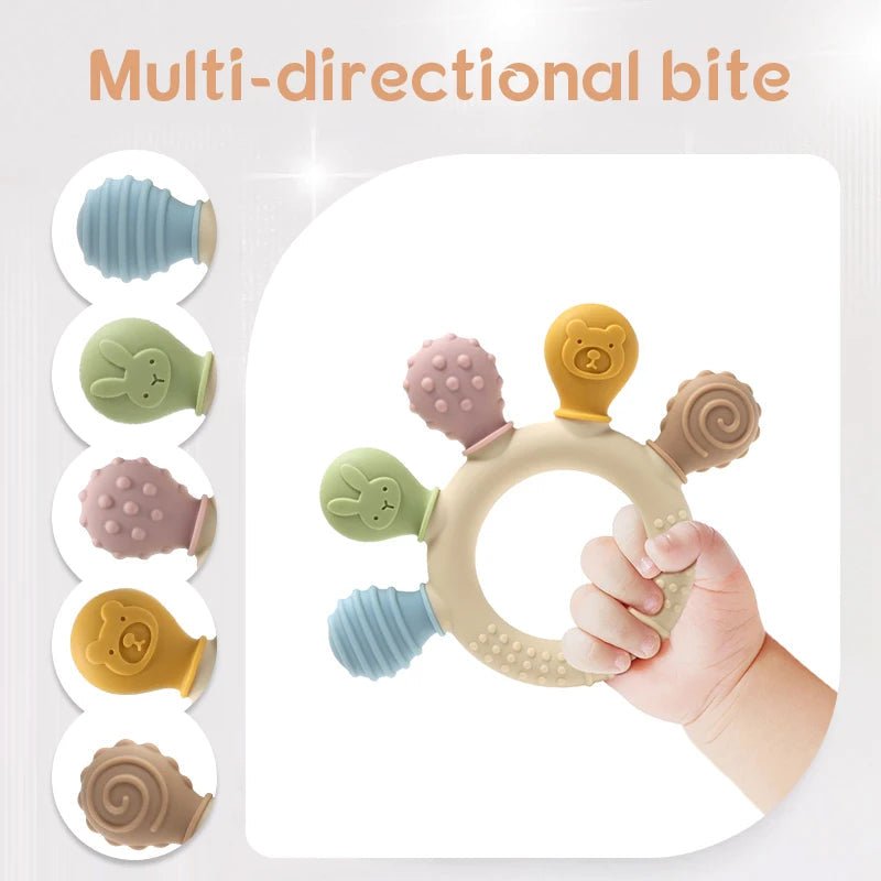 Newborn Teethers, Soft Silicone Teething Rings for Babies 0 to 12 Months – image 6