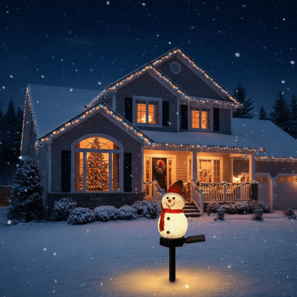 Solar Christmas Lights Outdoor, Light Up Snowman Solar Garden Lights, Outdoor Christmas Decorations 76 cm_02