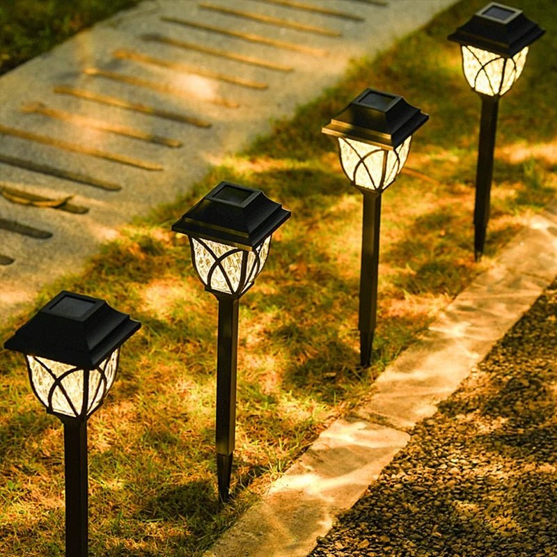 Solar Outdoor Lights, Solar Garden Lights with Ground Spike, Solar Path Lights for Driveway and Garden Lighting