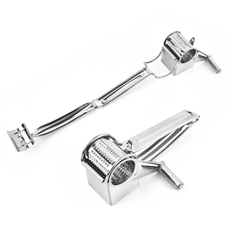 Rotary Cheese Grater, Stainless Steel Parmesan Grater with Interchangeable Drums, Vegetable Shredder for Nuts_06