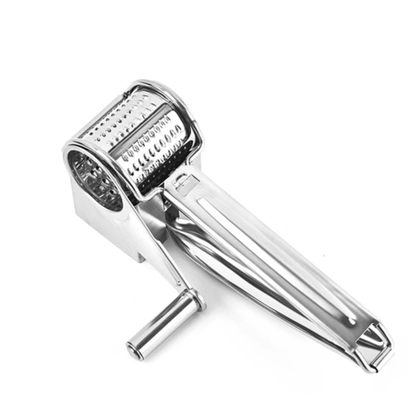 Rotary Cheese Grater, Stainless Steel Parmesan Grater with Interchangeable Drums, Vegetable Shredder for Nuts_08