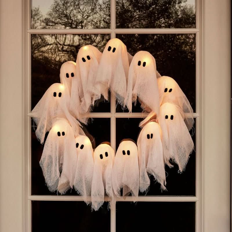 Halloween Door Wreath, LED Halloween Wreath, Light Up Wreath for Doors and Rooms, Spooky Halloween Decorations_02