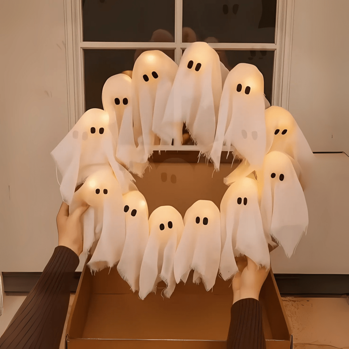 Halloween Door Wreath, LED Halloween Wreath, Light Up Wreath for Doors and Rooms, Spooky Halloween Decorations_06