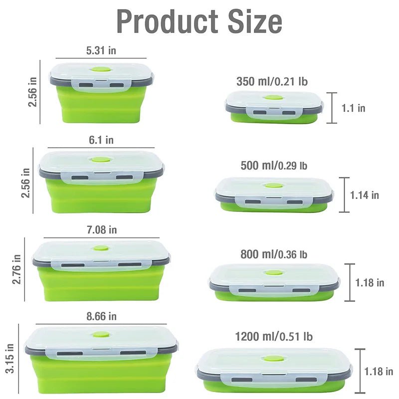 Collapsible Food Storage Containers, Silicone Food Containers with Lids – image 7