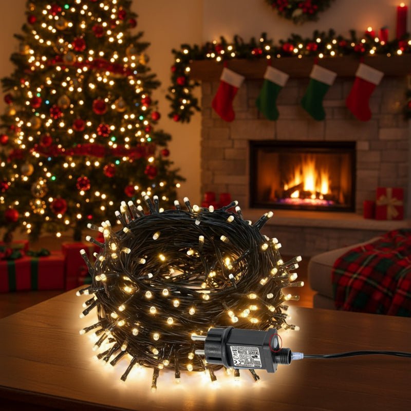 Outdoor Christmas Lights with Clear Cable, Christmas Window Lights, Curtain Fairy Lights IP44 for Indoor and Outdoor