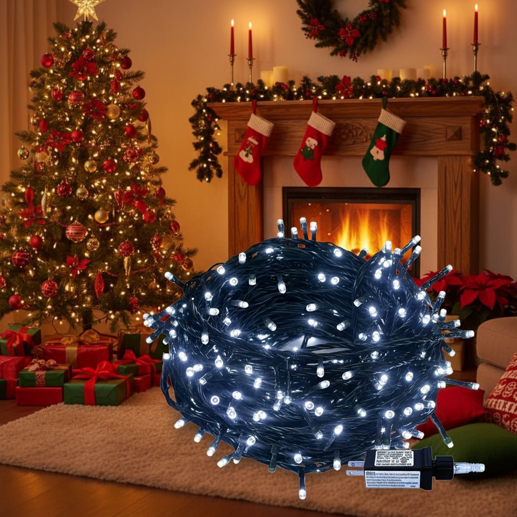 Outdoor Christmas Lights with Clear Cable, Christmas Window Lights, Curtain Fairy Lights IP44 for Indoor and Outdoor_08
