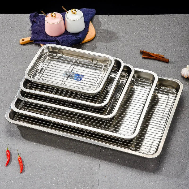 Baking Tray with Rack, Stainless Steel Baking Tray Set with Removable Cooling Rack, Oven Tray for Roasting and Baking_02