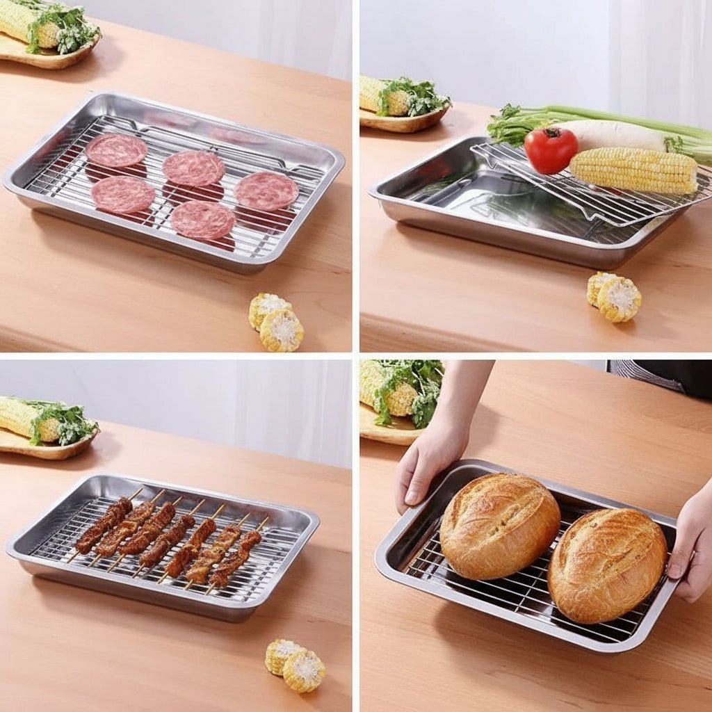 Baking Tray with Rack, Stainless Steel Baking Tray Set with Removable Cooling Rack, Oven Tray for Roasting and Baking_05