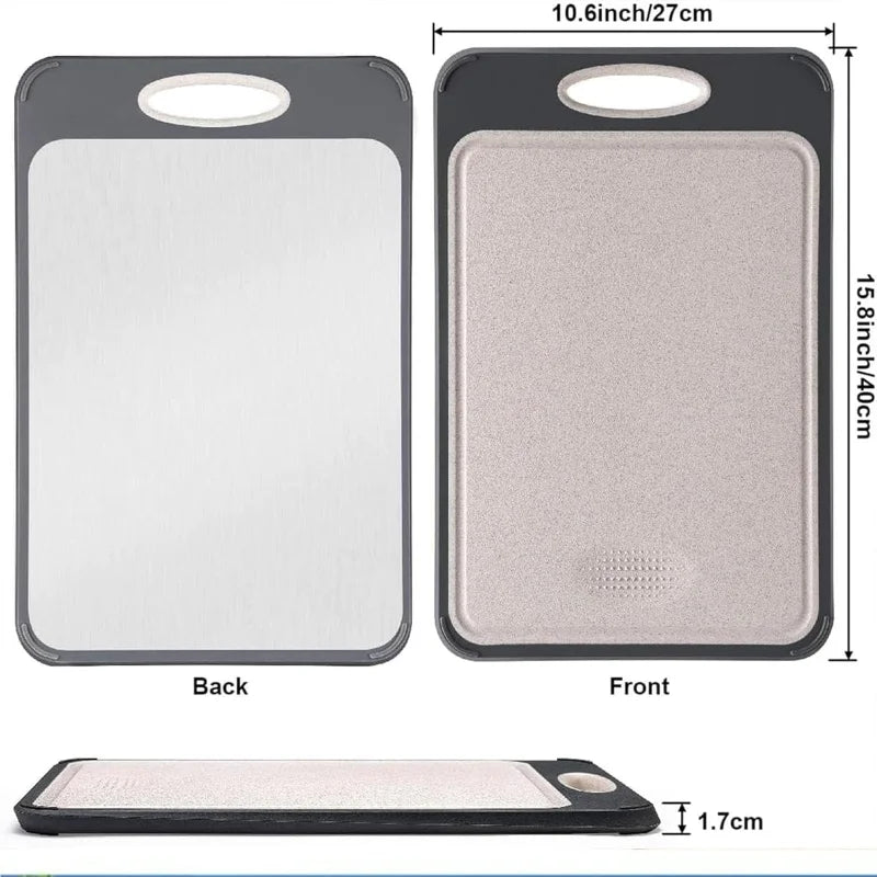 Stainless Steel Chopping Board, Double Sided Metal Cutting Board for Meat and Vegetables – image 8