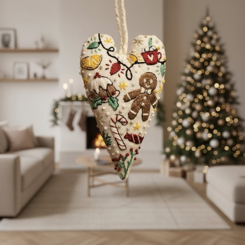 Christmas Embroidery Kit, Embroidery Kit for Beginners with Hoop