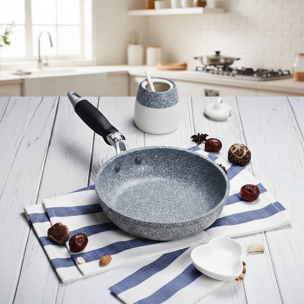 Non Stick Frying Pan Skillet in Stone Look, Aluminium Non Stick Pan, Induction Pan for Induction and Gas Hobs_00