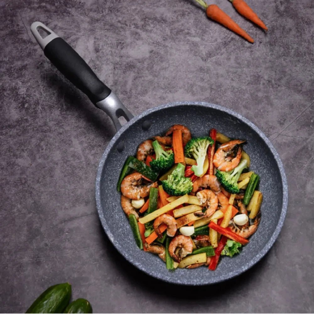 Non Stick Frying Pan Skillet in Stone Look, Aluminium Non Stick Pan, Induction Pan for Induction and Gas Hobs_02