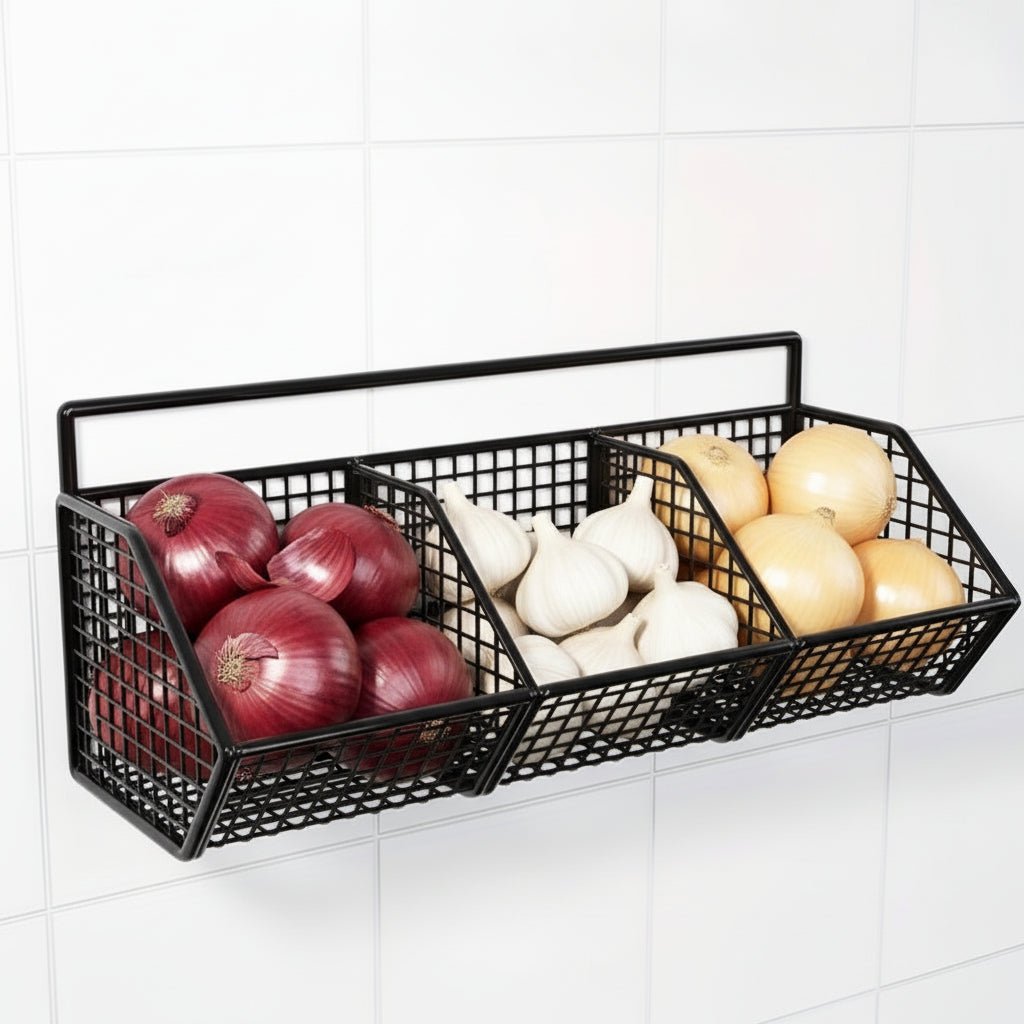Storage Baskets Wall Mounted, Stainless Steel Wire Basket