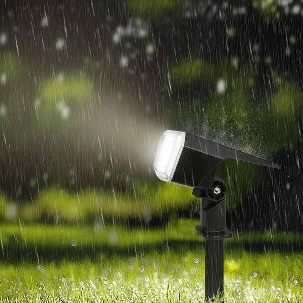 Solar Garden Lights, Solar Lights Outdoor with 59 LED Floodlight for Ground Spike or Wall