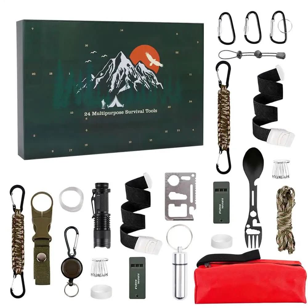 Advent Calendar for Men with 24 Survival Tools, Christmas Gifts for Men, Camping Survival Kit and Gifts for Hikers_03