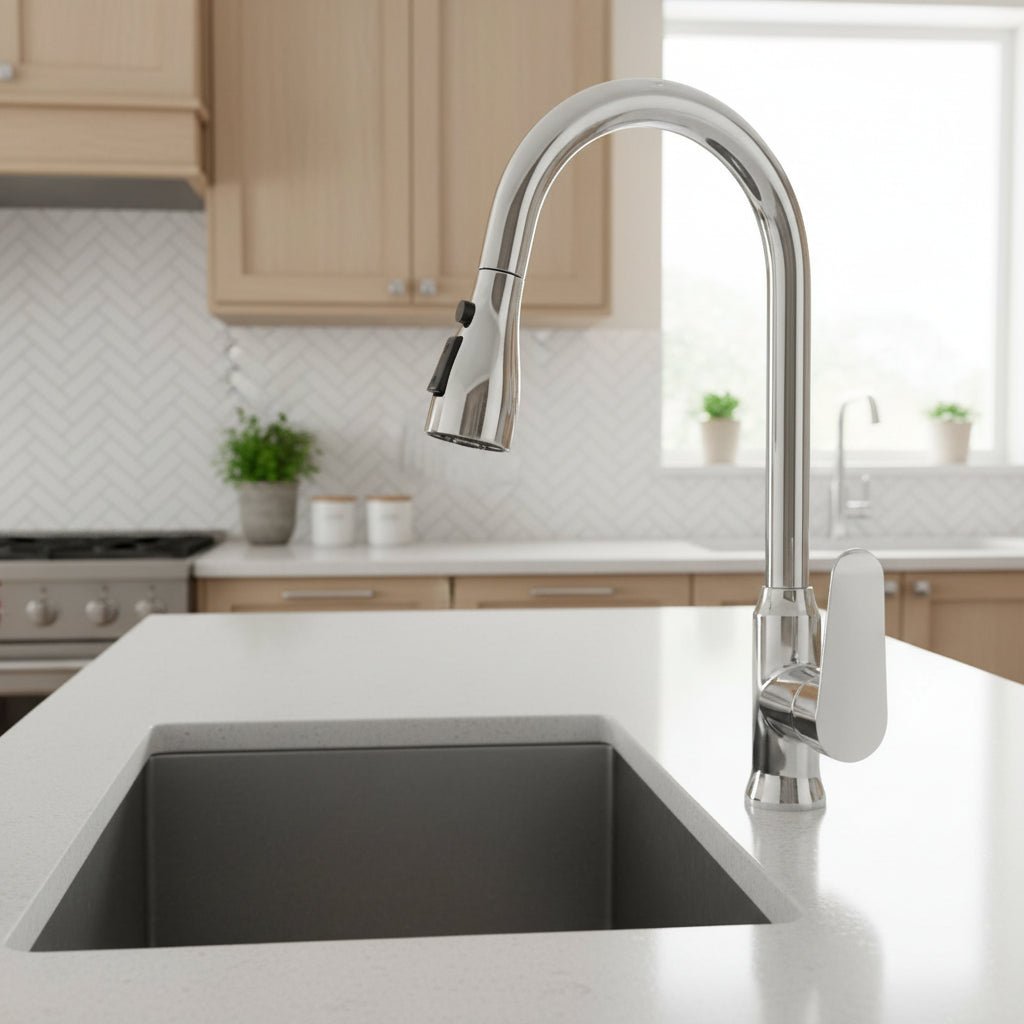 Kitchen Taps, Pull Out Kitchen Mixer Tap with Spray, Kitchen Sink Tap with 360 Swivel and Flexible Hose