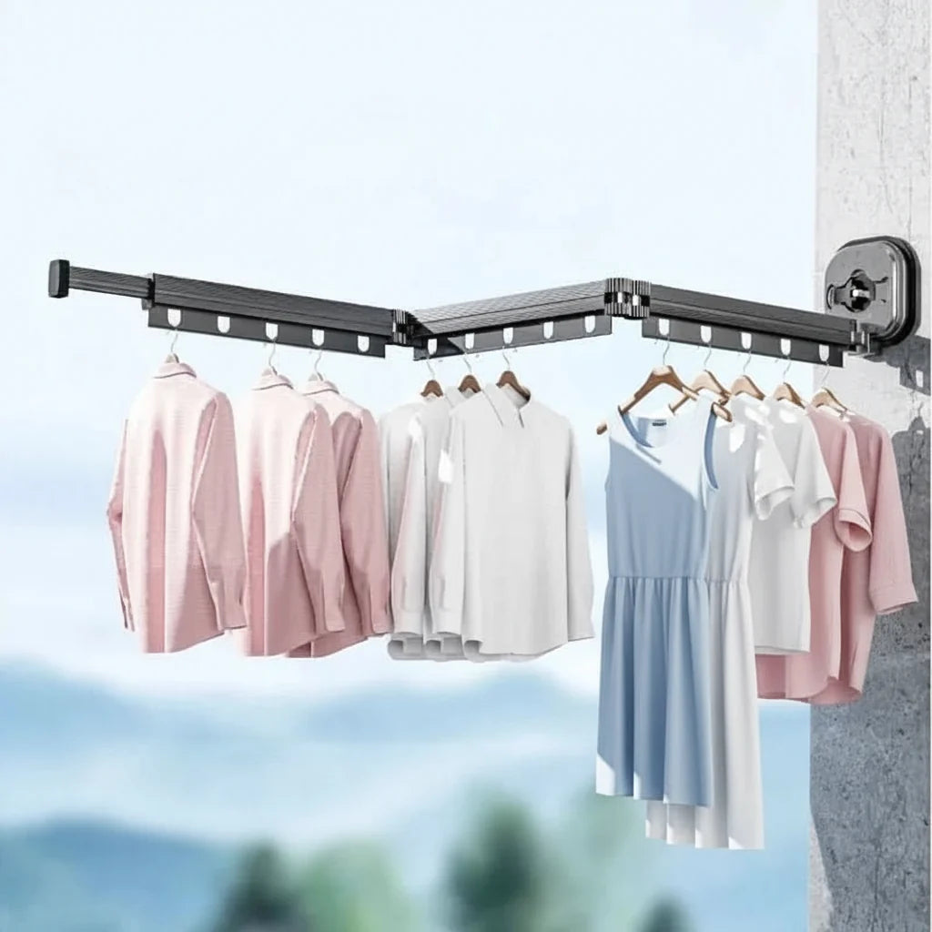 Wall Mounted Drying Rack, Clothes Horse Wall Mounted, Foldable Wall Mounted Clothes Airer for Laundry Room and Bathroom_04