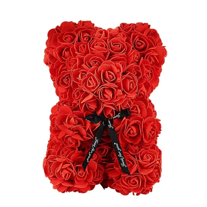Rose Teddy Bear, Eternal Rose Bear 25 cm, Mothers Day Gift, Valentines Gifts, Anniversary Gift for Birthday and Wedding_07