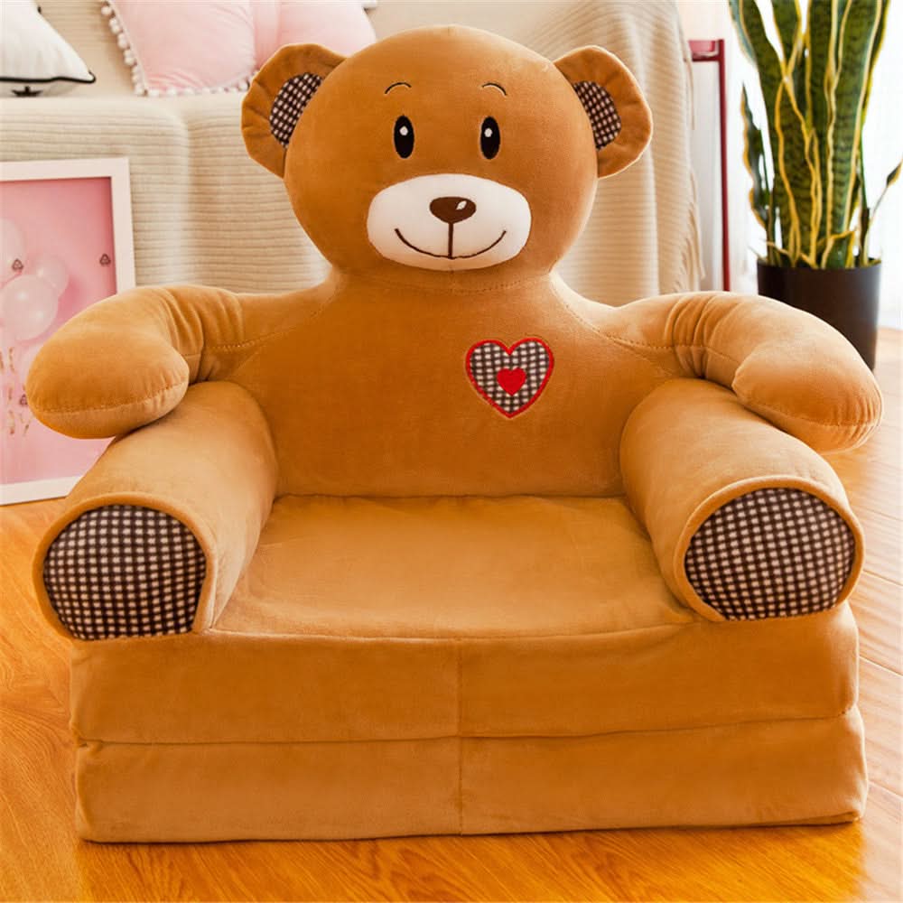 Foldable Childrens Bench in Animal Shape, Kids Sofa and Play Sofa with Velour Cover – image 17