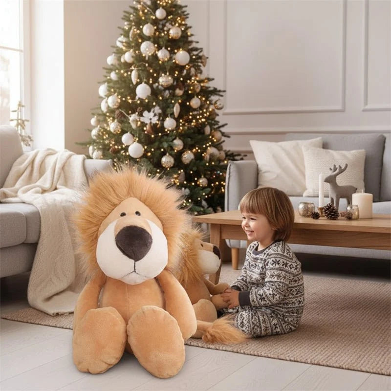 Soft Toy Jungle Animals for Kids, Stuffed Animal Plushie, Lion, Tiger, Elephant and Monkey Plush Toy, Nursery Decor