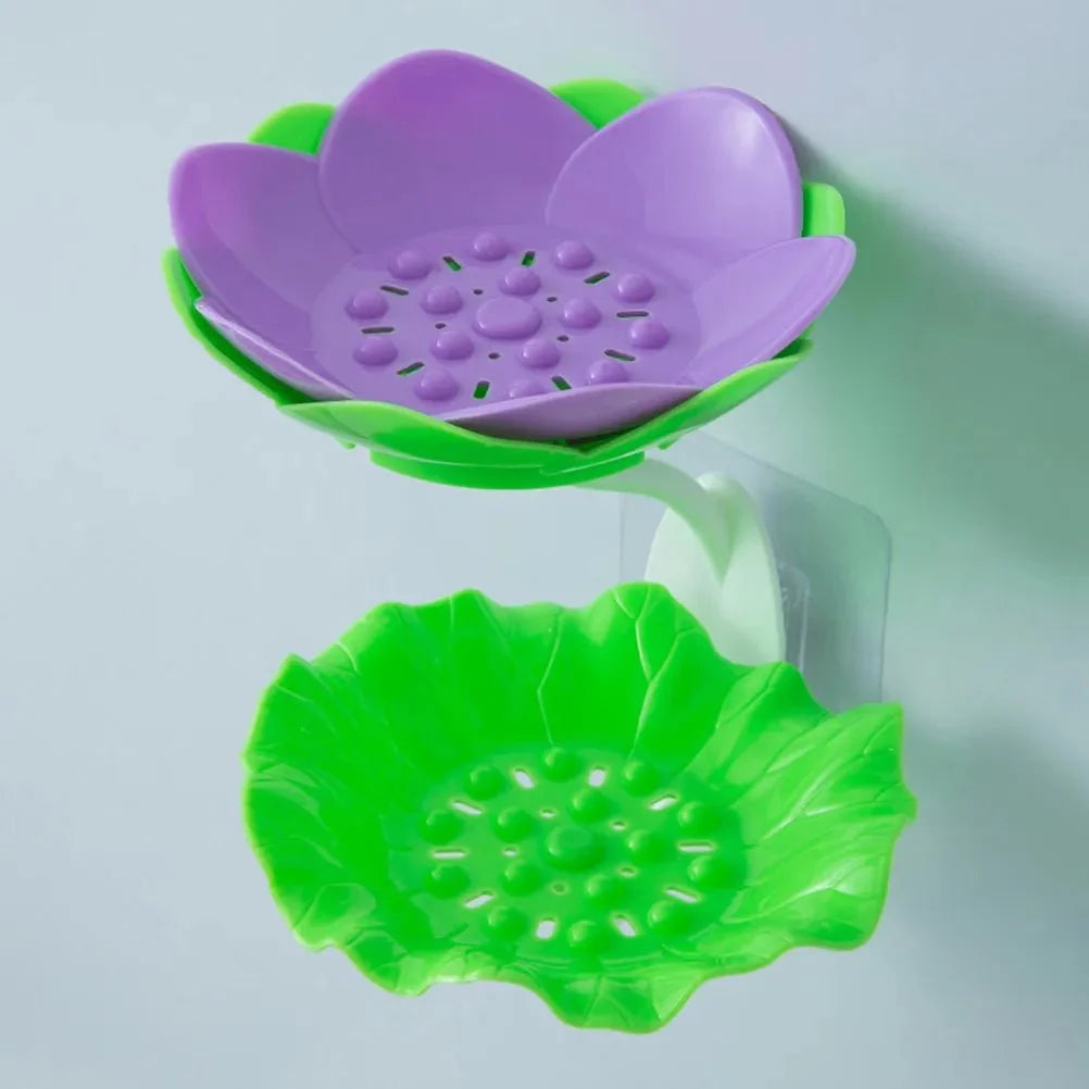 Soap Dish with Drain, Shower Soap Dish for Bathroom Storage, Lotus Soap Holder, Bathroom Accessories for Sink_06