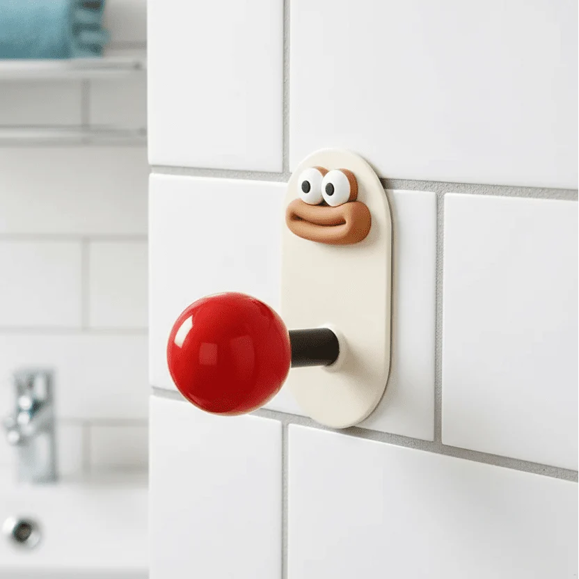 Self Adhesive Hooks for Towels and Keys, Stick on Wall Hooks for Bathroom Storage, Kitchen Storage Hooks No Drilling