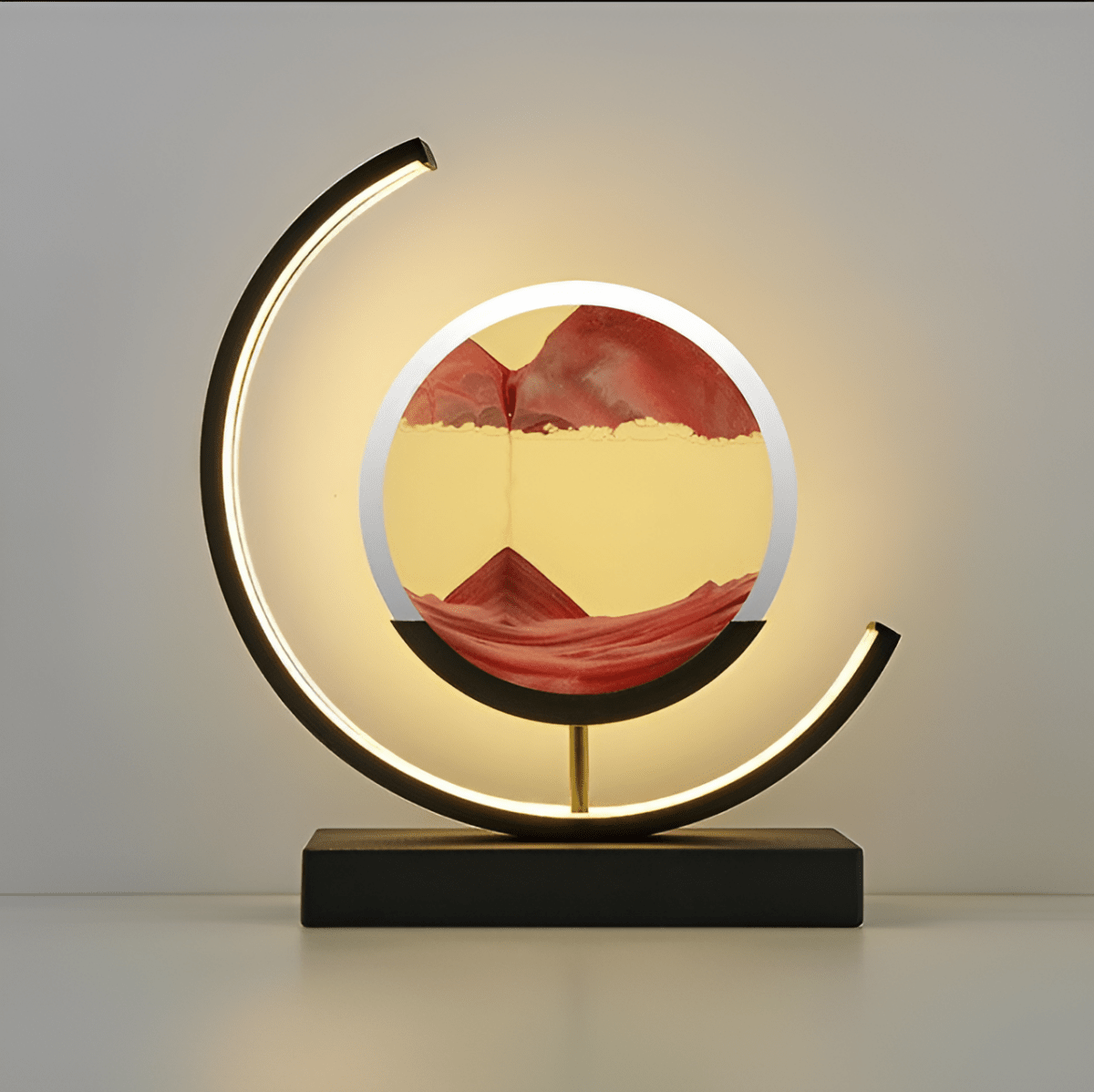 Table Lamp, Bedside Lamp with Moving Sand Art, Dimmable Glass Table Lamp for Ambient Lighting and Bedroom Decor_00