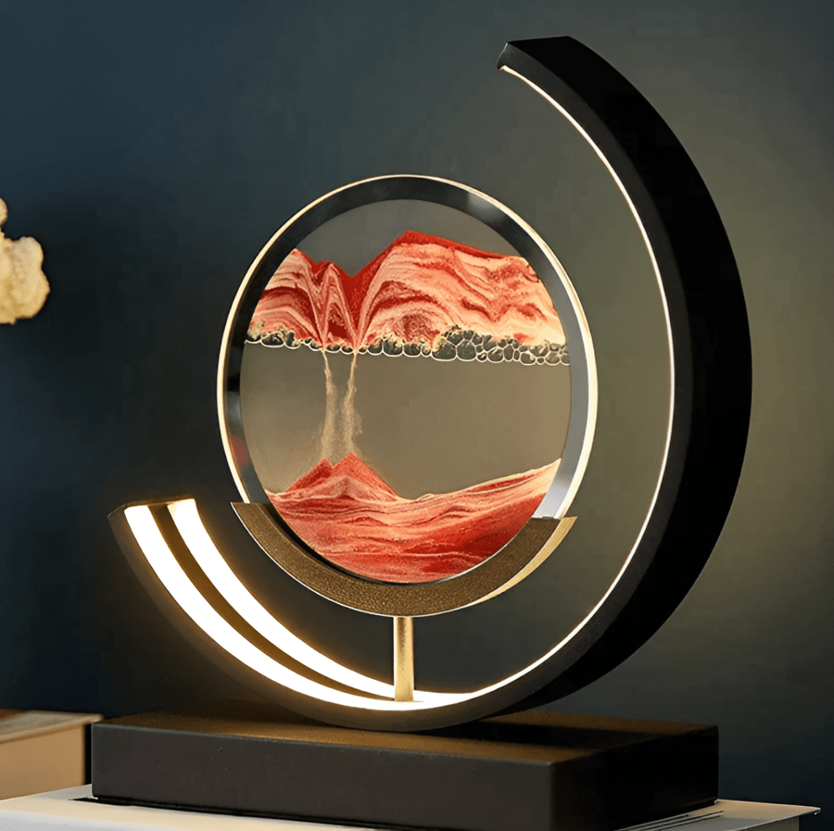 Table Lamp, Bedside Lamp with Moving Sand Art, Dimmable Glass Table Lamp for Ambient Lighting and Bedroom Decor_01