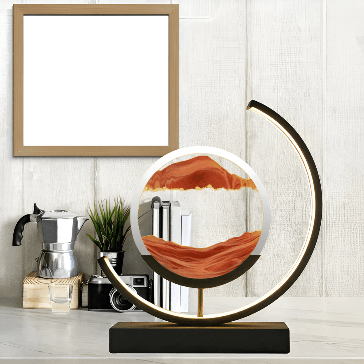 Table Lamp, Bedside Lamp with Moving Sand Art, Dimmable Glass Table Lamp for Ambient Lighting and Bedroom Decor_04