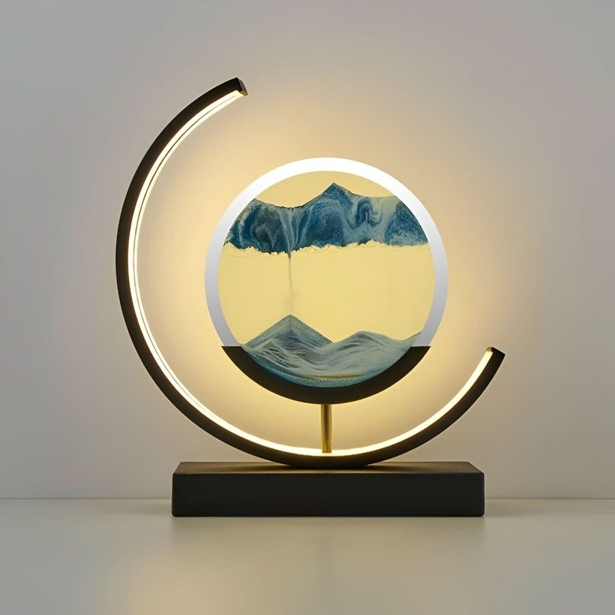 Table Lamp, Bedside Lamp with Moving Sand Art, Dimmable Glass Table Lamp for Ambient Lighting and Bedroom Decor_05