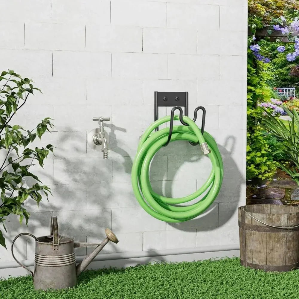 Hose Pipe Holder Wall Mounted, Metal Garden Hose Holder for Outdoor Storage, Hosepipe Hanger for Garden Storage_02